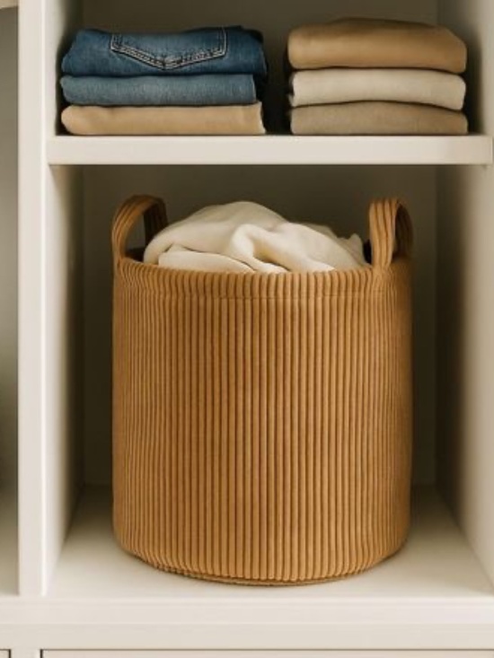 Other - PUTSKA Corduroy Laundry Basket Hamper Brown | Medium Storage Bin NIP